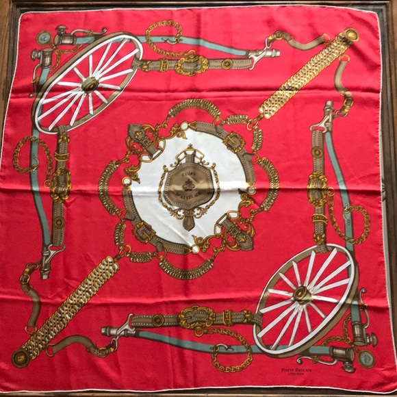 1980’s Vintage Pierre Baccara Square Scarf - Picture 1 of 8